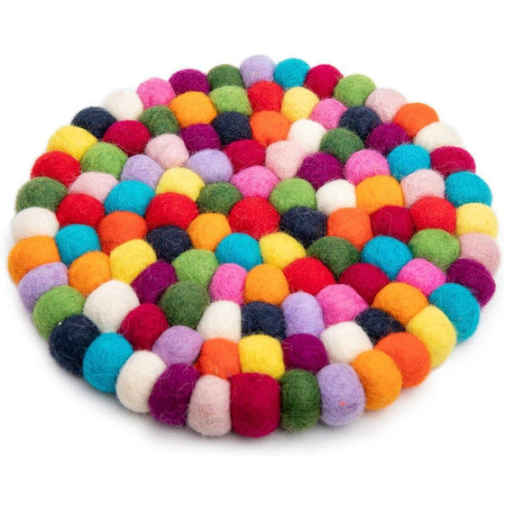Felt Trivet Multicolor Round (20x20cm) - Rokhu Shop